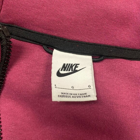 Nike Tech Fleece Full Zip  Hoodie Burgundy (Large) - Picture 5 of 7